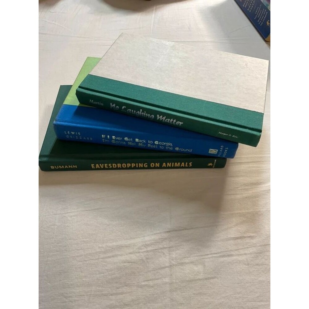 Decorative Hardcover Book Stack Green Blue Vintage Color Block Decor Set of 3